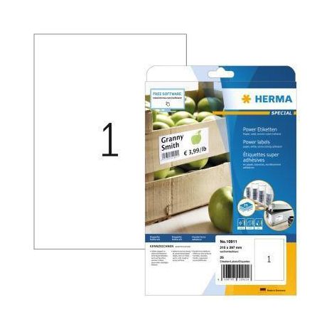 Etiquette ultra-adhésives Herma 10911 210 x 297 mm papier blanc 25 pc(s) fixation permanente (1/4)
