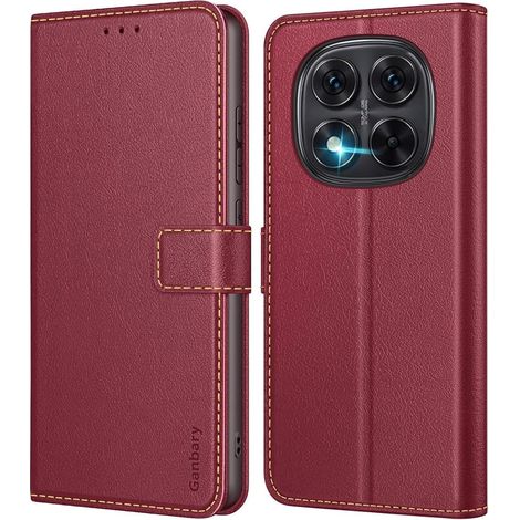 Handyhülle Note 14 Pro 4G Klapphülle Redmi Note 14 Pro 4G Weinrot (1/5)