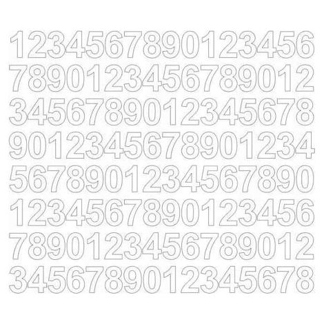 Autocollants chiffres auto-adhésifs 2 cm blanc mat (1/2)