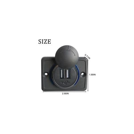 Toma USB de 12 V, puerto USB doble de 12 V, cargador USB para coche de 3,1 A, cargador USB para coche, autobús, autocaravana, barco (1 unidad)