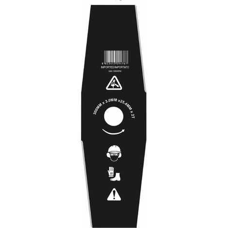 Lama decespugliatore 2 denti in acciaio SKS per taglio erba -300 mm / 3 mm