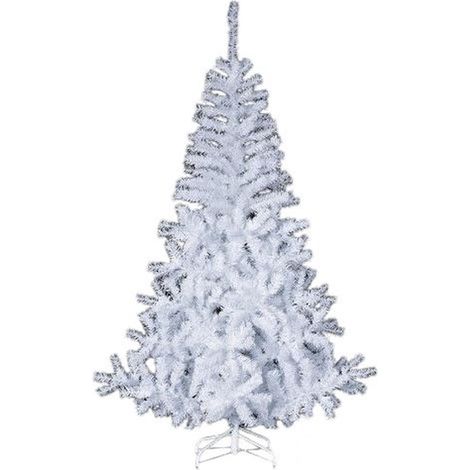 Fééric Lights And Christmas – Sapin de Noël blanc 1,50m – 320 branches PVC et métal – Pied en plastique – Sapin en 2 parties à monter facilement