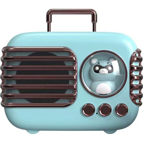 Cute Retro Bluetooth Speaker Mini Luggage Mini Speaker Creative Vintage Lovely Small Speaker Green (1/5)