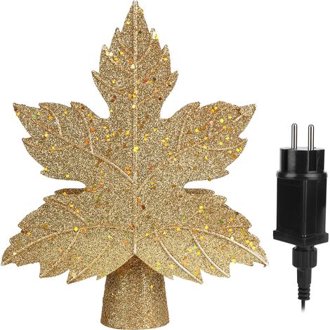 Projecteur de Cime de Sapin de Noël, Lampe Ornementale Lumière Nocturne Décorative pour Fêtes à Domicile, AC100V‑240V, Prise UE Dorée (1/5)