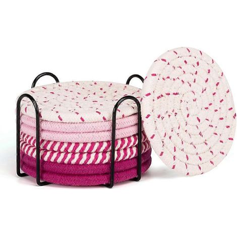 Lot de 8 sous-verres de bureau, sous-verres absorbants pour boissons, sous-verres mignons pour table basse (1/5)