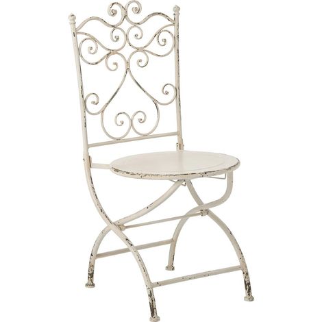 Chaise de Jardin en Métal "Fabien" 95cm Blanc Cassé (1/5)