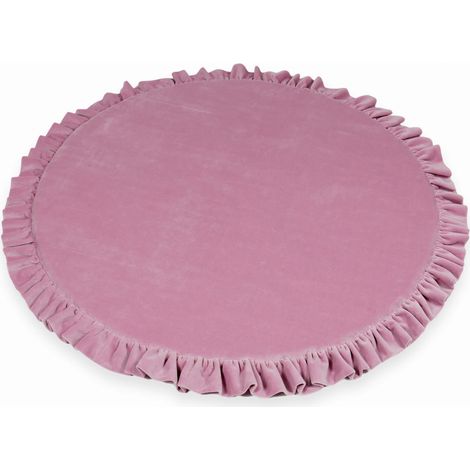 Tappeto da gioco per bambini rotondo 100 cm con volant, Velvet Soft Pink (1/3)