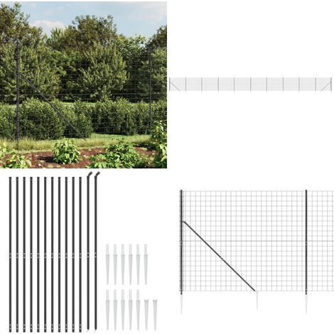 Maschendrahtzaun mit Bodenhülsen Anthrazit 1,4x25 m - Maschendrahtzaun - Gartenzaun - Sicherheitszaun - Hundezaun - Viehzäune - Home & Living (1/5)