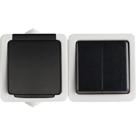 Interruttore candeliere e presa francese 16A IP54 Kanlux 25359 (1/2)
