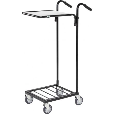 Kongamek Mini- Servierwagen in schwarz mit Ladefläche 410x355mm ohne Bremse