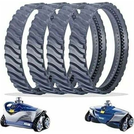 4 Chenilles de Remplacement Noir Nettoyeur Piscine Pneu Piste Roue R0526100 Compatible avec Zodiac Baracuda MX6/MX8 Nettoyage de Piscine Creusée (1/4)