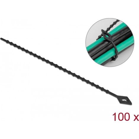Kabelbinder Delock beaded cable tie wiederverwendbar 15 cm schwarz