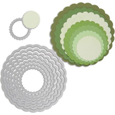 Sizzix Framelits Fustelle Set di 8 Pezzi, Cerchi Capesante (1/5)