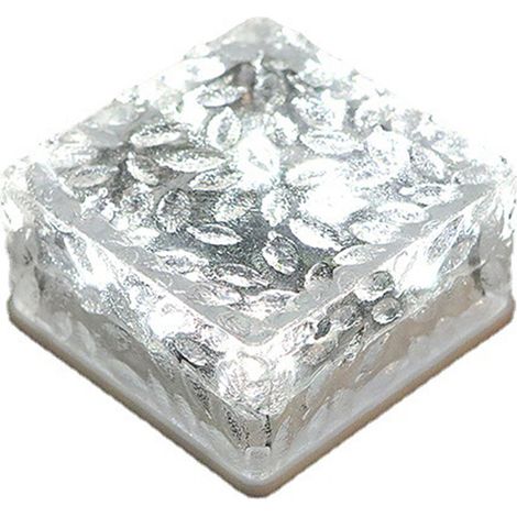 Piedras luminosas con forma de hielo, alimentadas por energía solar, para uso exterior, con 4 LED y un panel solar, ideales para jardines, patios y calles. (1/5)