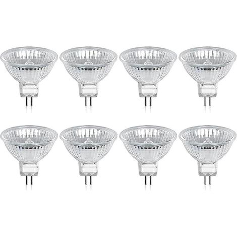 Ampoule halogène MR16 50 W 12 V, lot de 6 ampoules halogènes haute puissance, culot GU5.3 à 2 broches, pour éclairage paysager, projecteurs sur rail, fibre optique, éclairage de bureau (1/5)