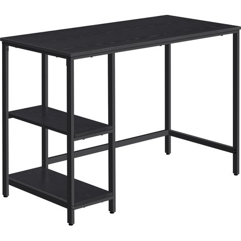 Vasagle – Bureau droit noir avec rangement – Table d’ordinateur 50 x 100 cm – Cadre en acier – Étagères réversibles – Pieds réglables pour stabilité (1/5)