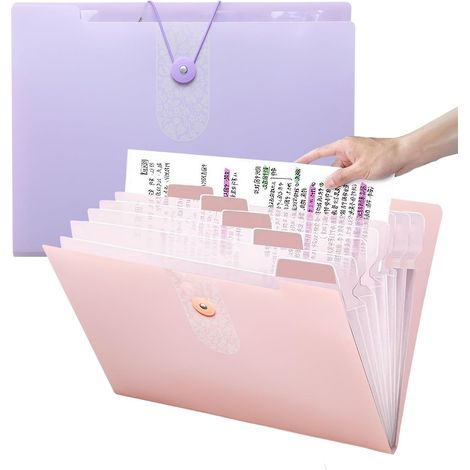 Trieur 12 Compartiments A4,2 Pièces Extensible Classeur Documents avec Etiquettes Rangement Papier Administratif,pour l'école et Bureau (1/5)