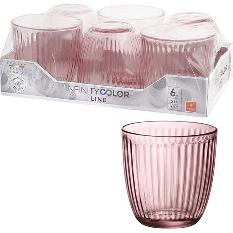 BORMIOLI LINE BICCHIERE ACQUA 6 PEZZI ROSA