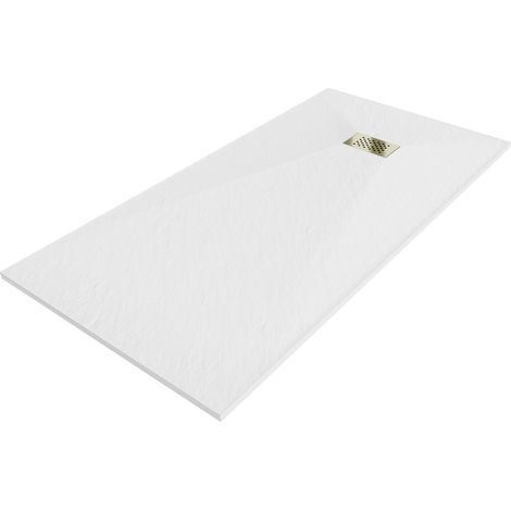 Mexen Hugo plato de ducha rectangular SMC 170 x 90 cm, blanco, tapa dorada - 42109017-G (1/5)