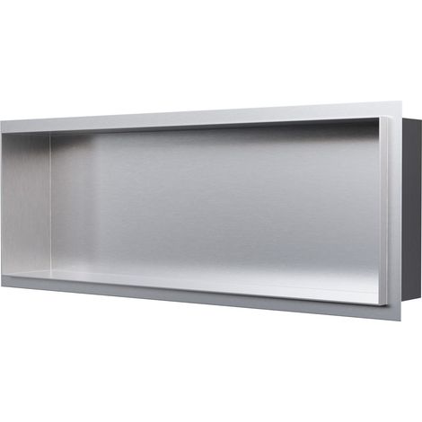 BERNSTEIN - Niche murale de douche, étagère encastrable douche acier inox sans cadre - 20x60x10cm - NT206010X Acier brossé (1/4)