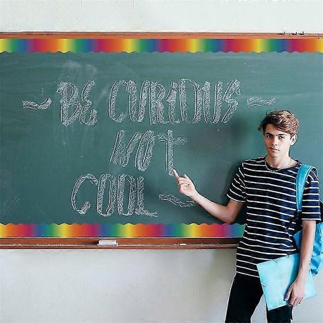 Rainbow Bulletin Board Stickers Colorful Straight Bulletin Border Trim Border Trim For Classroom Ch (1/5)