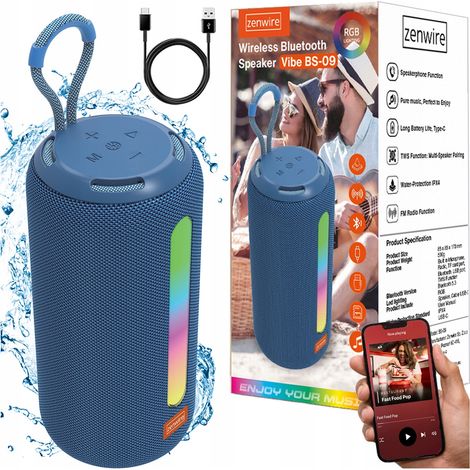 Enceinte Bluetooth portable sans fil avec radio FM, boombox et lecteur MP3 26W