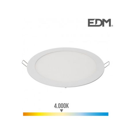 Downlight LED empotrable, redondo, 20W, luz día, 4000K, 1500lm, blanco  EDM Ø 22.5cm 31572