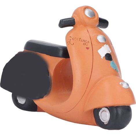 Tirelire Moto Orange, forme rétro en résine écologique, décoration moto pour maison bureau voiture (1/5)