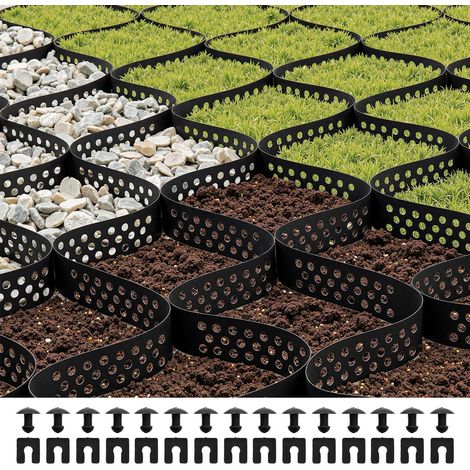 Stabilisateur de Gravier, 5,2x2,7 m, Grille de Stabilisation de Sol Géocellulaire, Profondeur 5 cm, Retenue de Gazon au Sol Stable, pour Allée, Patio, Jardin, Terrasse, Surfaces Planes, Pentes (1/5)
