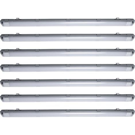 7x soffitti a LED, vasche, lampade, garage, scantinati, tubi per luce diurna, IP65, ambienti umidi, corridoi, apparecchi di illuminazione