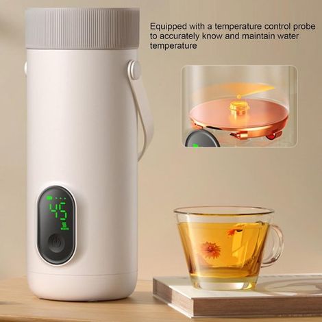 Bollitore elettrico portatile, bollitore da viaggio, acqua calda, ricaricabile tramite USB, 350 ml, nero (1/5)