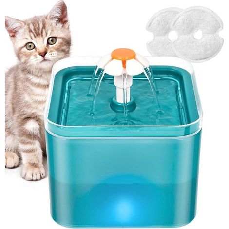 Ultraleichter 2-Liter-Trinkbrunnen für Haustiere mit LED-Beleuchtung Vierfachfiltersystem und drei Wasserdurchflussmodi geeignet für kleine und (1/5)
