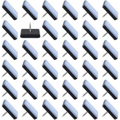 (25x25mm) Lot of 50 Furniture Teflon Glides Sliding Furniture Pads with Nails Nail-on Chair Pads (1/4)