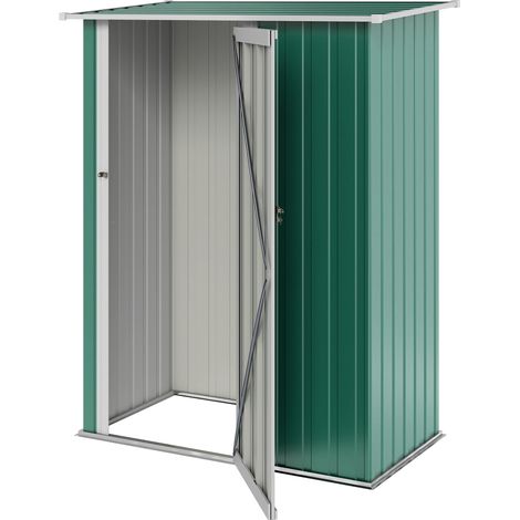 5ft x 3ft Garden Storage Shed, Outdoor Metal Shed Sloped Roof, Lockable Door for Tools, Equipment, Green (1/5)