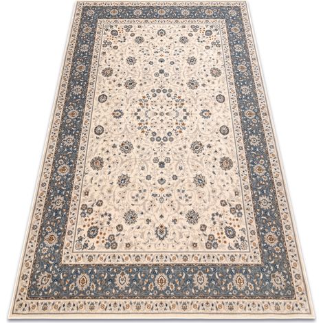 Carpet Wool NAIN Ornament, frame 7179/51643 beige / blue beige 80x150 cm