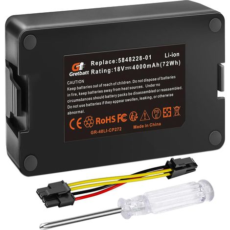 Batería de 18 V y 4000 mAh compatible con Husqvarna Automower 115H/305/310/315/315X (2020), batería de repuesto para Gardena Sileno City/Life, para el robot cortacésped Gardena Sileno Minimo 250 (1/5)