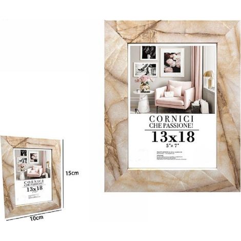 TrAdE Shop Traesio - Cornice Foto Portafoto Quadri Tele Poster 13 X 18 Cm Modello Effetto Marmo 71659 -