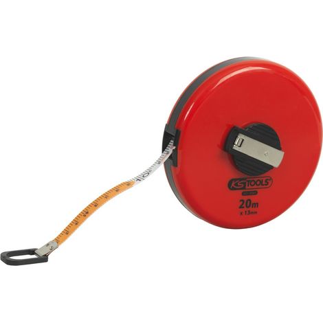 KS Tools - Mesure roulante boîtier rond et ruban fibre de verre, 20 m - 301.0041