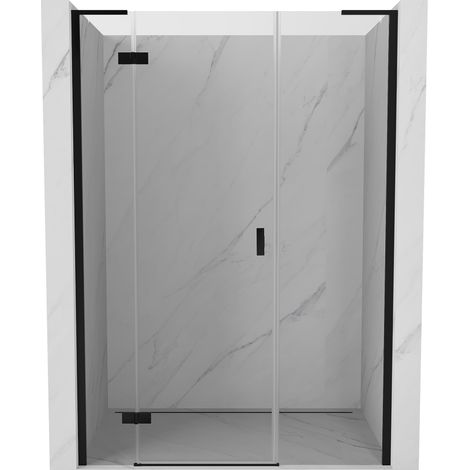 Mexen Mist-H L porte de douche battante gauche 130 cm, transparent, noir - 8A5L-130-001-70-00-L (1/5)