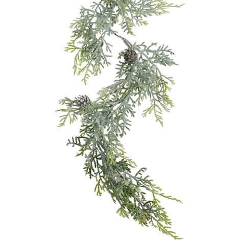Frosted Pine Garland with Pinecones - Plastic - L12 x W12 x H180 cm - White