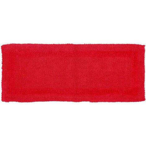 HOMESCAPES Tapis de bain long en coton, 40 x 100 cm – Rouge