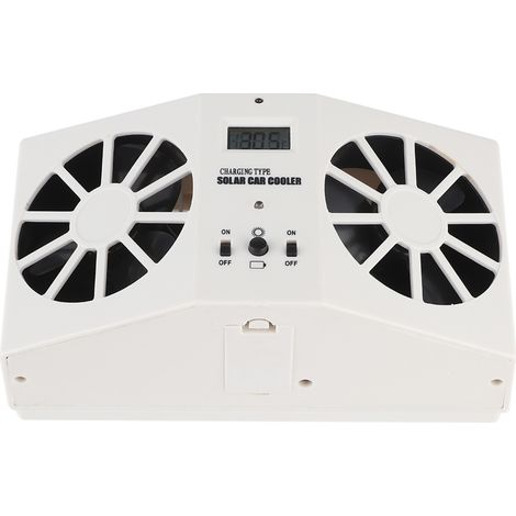 Ventilateur de refroidissement solaire pour voiture, extracteur d'air, refroidissement du radiateur, blanc (1/5)