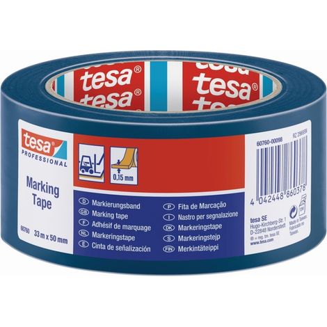 Tesa® 60760 cinta señalizaciÓn temporal azul 33 m x 50 mm