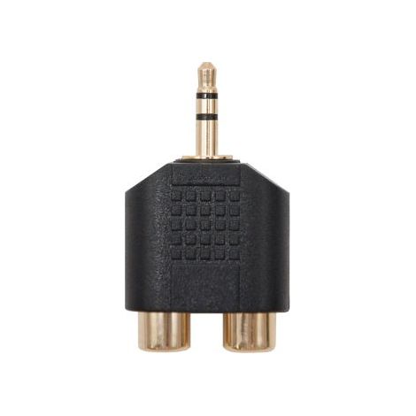 Adaptador de Audio Estéreo 2xRCA-H a Jack 3.5mm-M · Negro