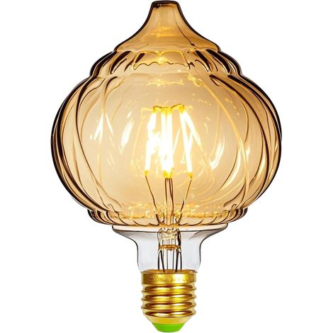 Bombilla LED vintage de 4 W, blanco cálido, 2500 Kelvin, globo grande de cristal, 220 V, rosca Edison, casquillo E27, bombilla decorativa especial G125