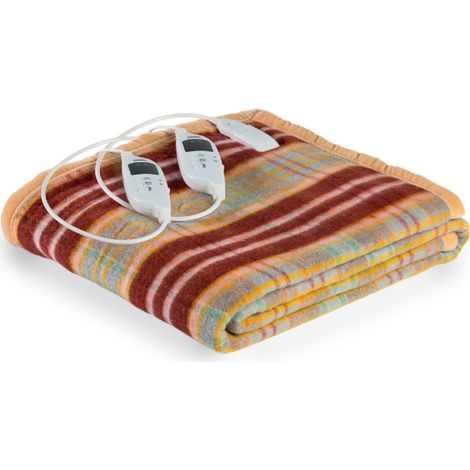Coperta Elettrica Elettrocoperta Matrimoniale in Misto Lana Scozzese (1/5)