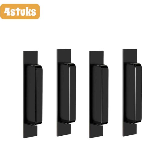 Lot de 4 poignées pour portes coulissantes en aluminium sans perçage pour portes vitrées balcons fenêtres et tiroirs 148 mm noir mat (1/5)