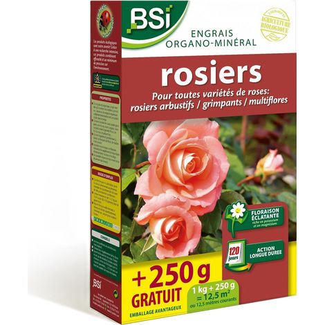 Engrais Rosiers Bio Organo-Minéral Pour Toutes Les Sortes De Rosiers Floraison Éclatante Action Longue Durée 1Kg 250g Jusqu'à 12,5 m²