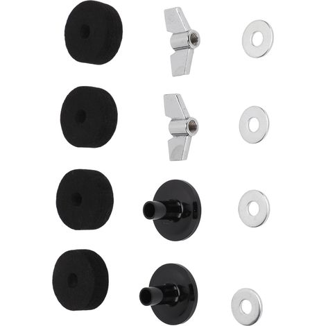 12 Pièces de Feutres et Manchons pour Cymbales Hi-Hat, Rondelles et Écrous Ailes Noirs 4cm (1/5)