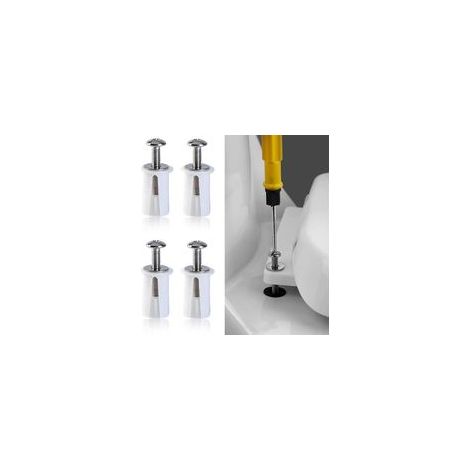 Lot de 4 vis universelles en caoutchouc pour abattant WC fixations pour siège de toilette vis d'extension pour abattant WC charnières
